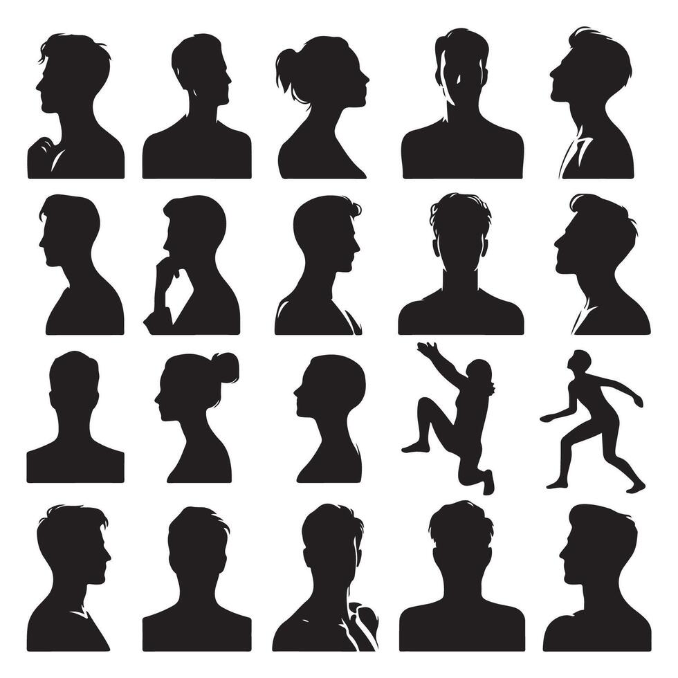 Shadow outline of a person's head and shoulders vector