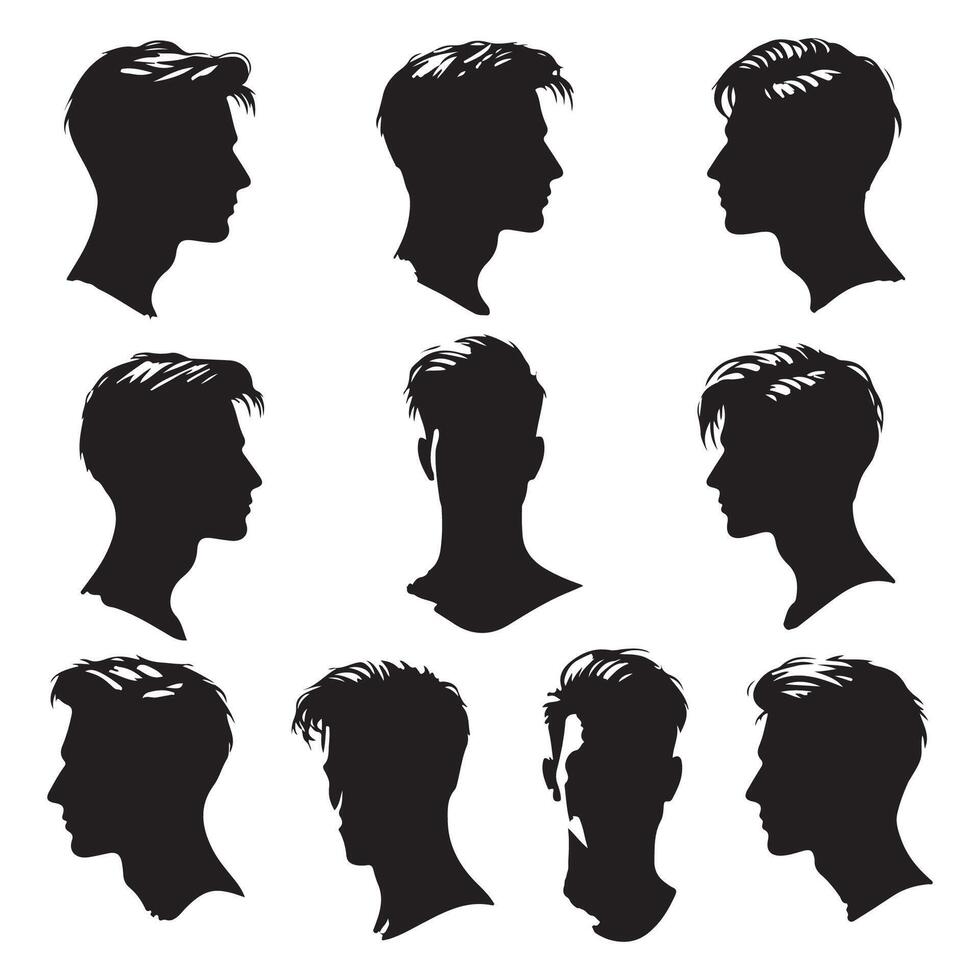Person's head and shoulders outlined in silhouette vector