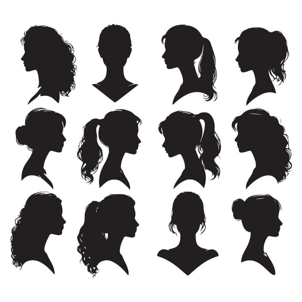 Shadow figure of a persons head and shoulders vector
