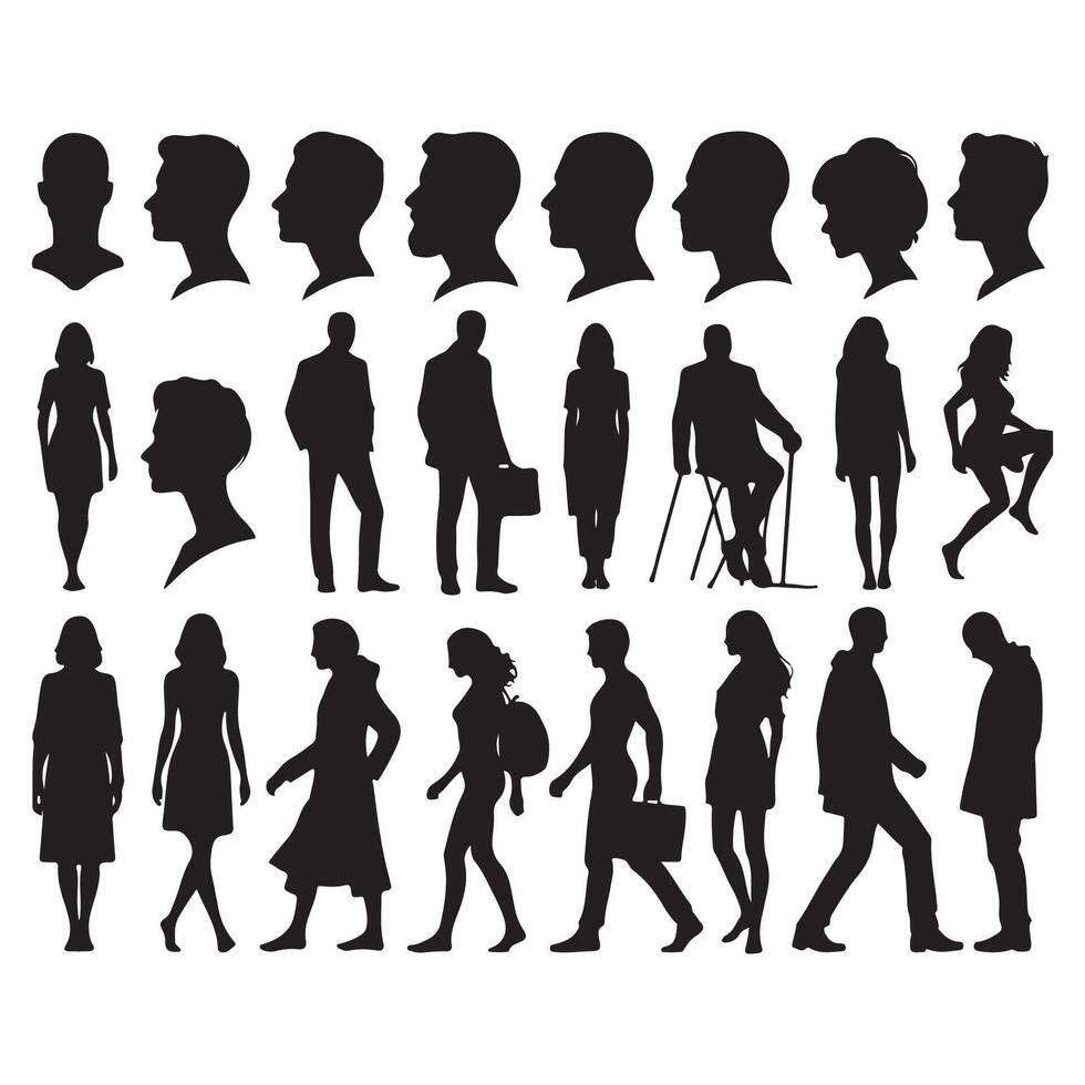 Head-to-toe silhouette capturing a persons full figure vector