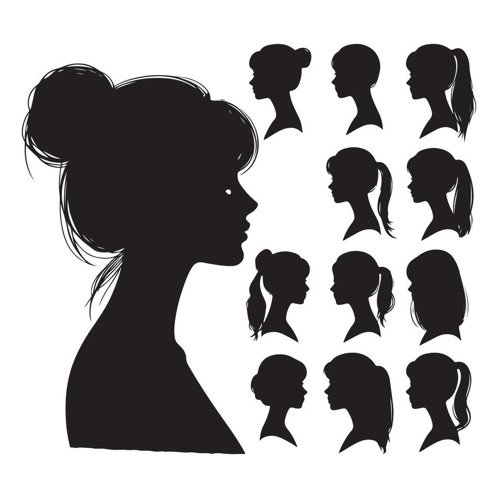 Silhouette imagery of a persons head and shoulders vector