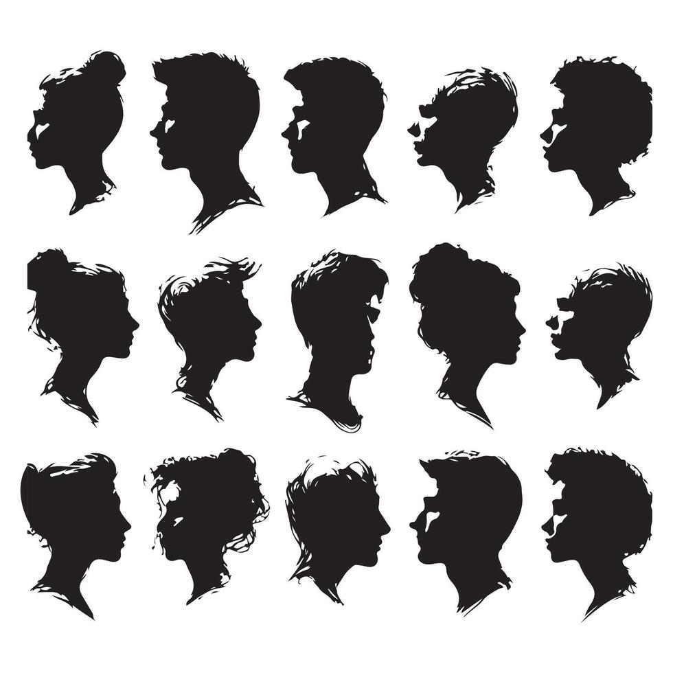 Silhouette of an individuals upper body vector