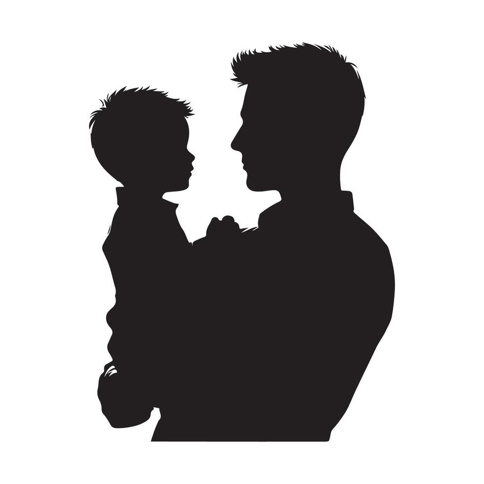 Illustration highlighting the silhouette of a father and son vector