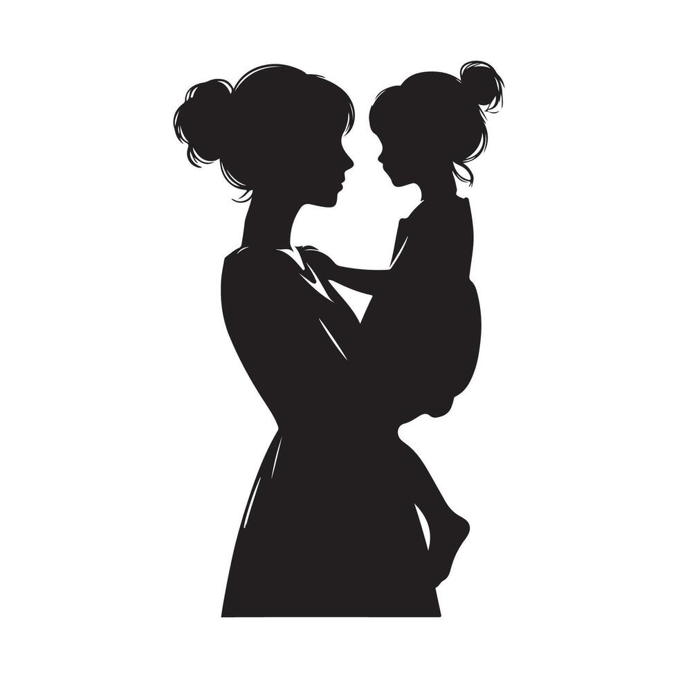 Mother-daughter silhouette design for the special day of Mothers Day vector