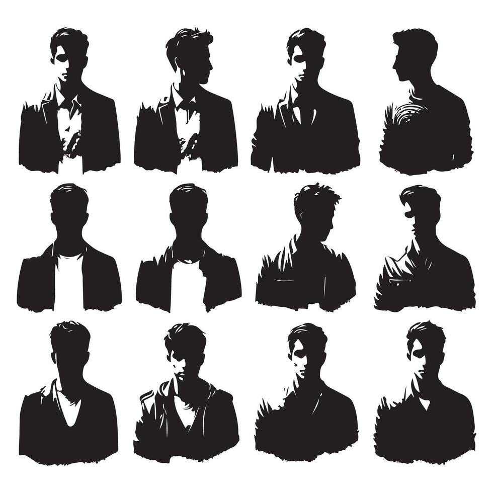 Dark outline of a persons head and shoulders vector
