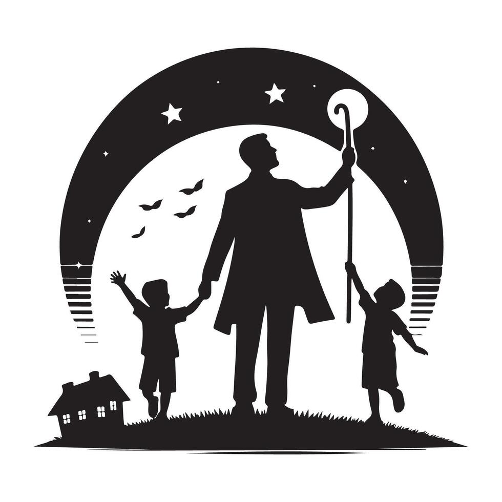 Father and son shadow figure for Fathers Day vector