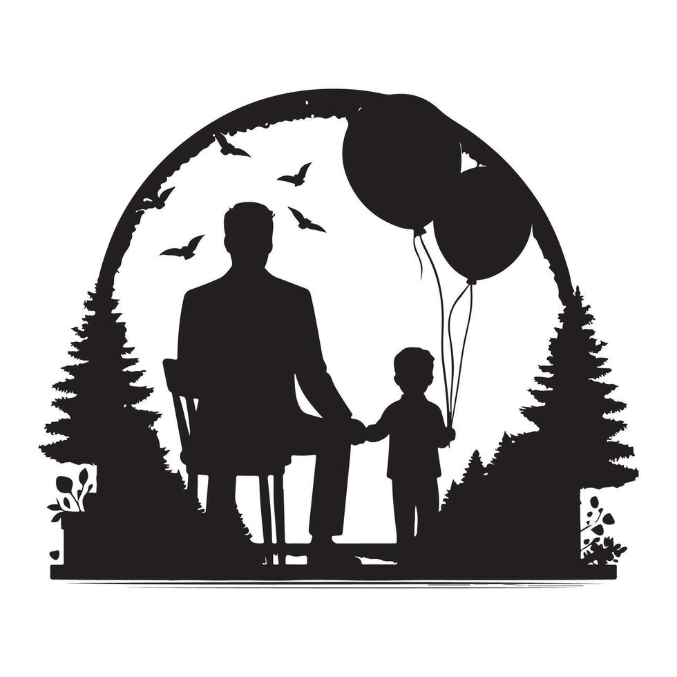 Father-son image for Fathers Day tribute vector