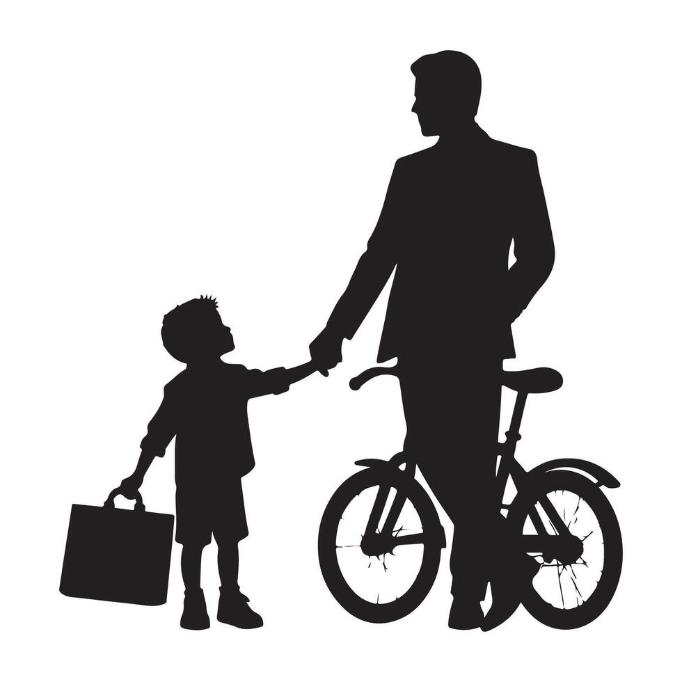 Father and son shadow image for Fathers Day vector