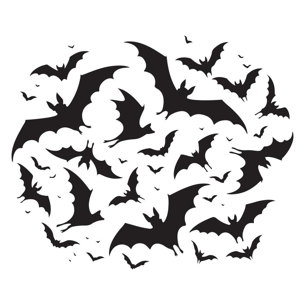 A set of bat silhouettes for illustration vector