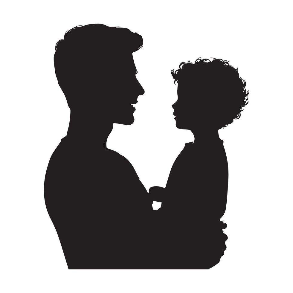 Father-son silhouette artwork vector