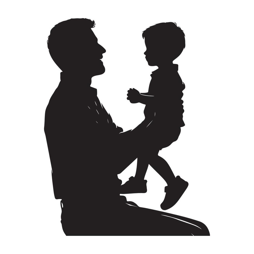 Father and son outline for celebrating Fathers Day vector