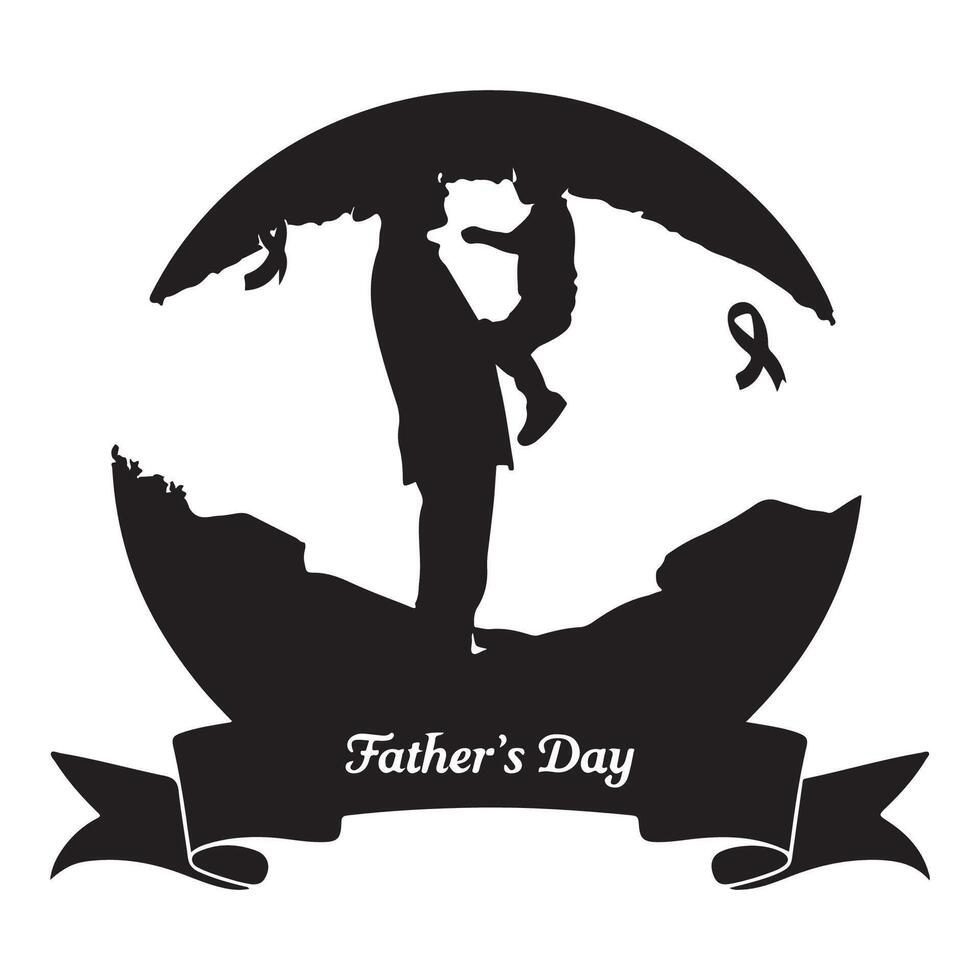 Father-son figure art for Fathers Day vector