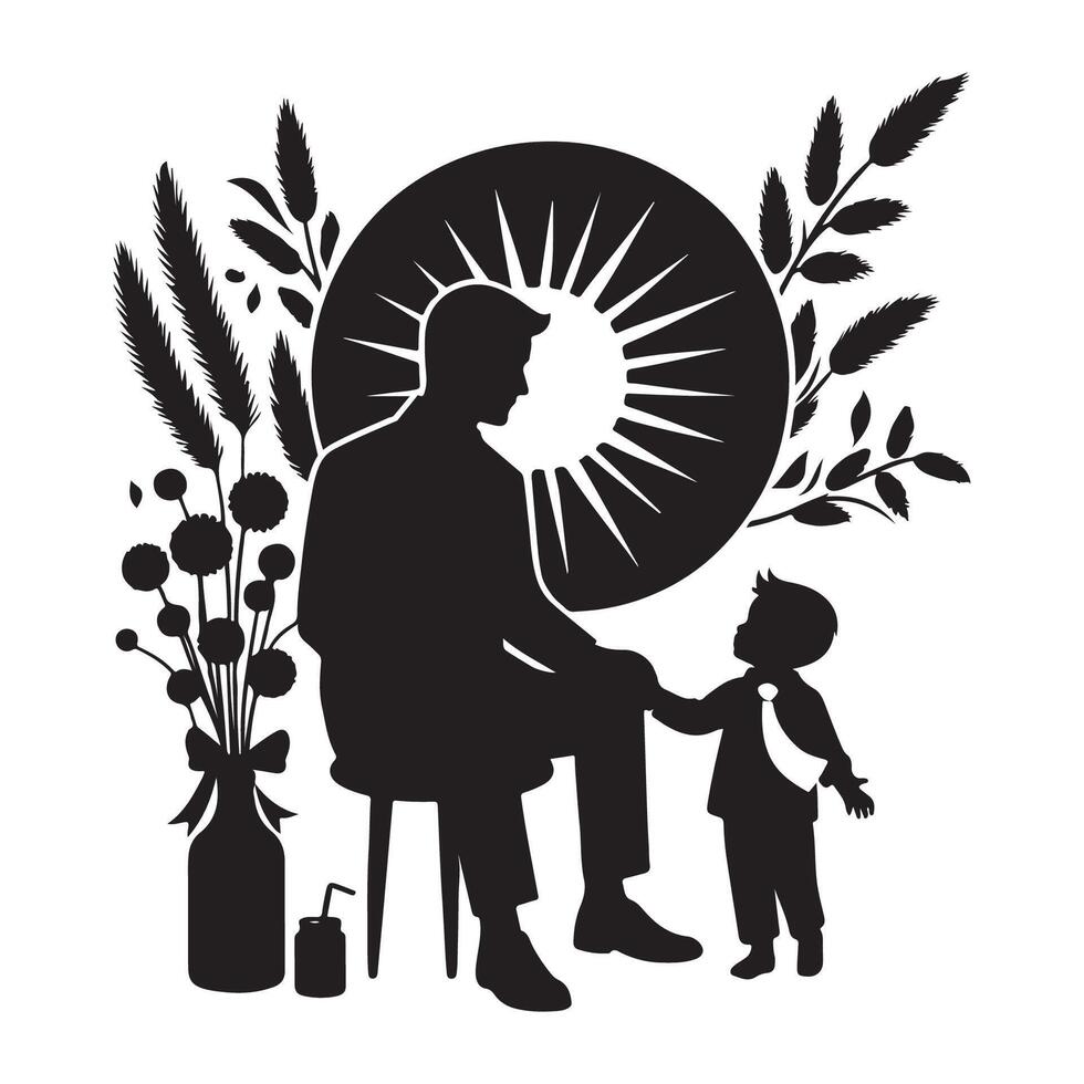 Father and son figure drawing for Fathers Day vector
