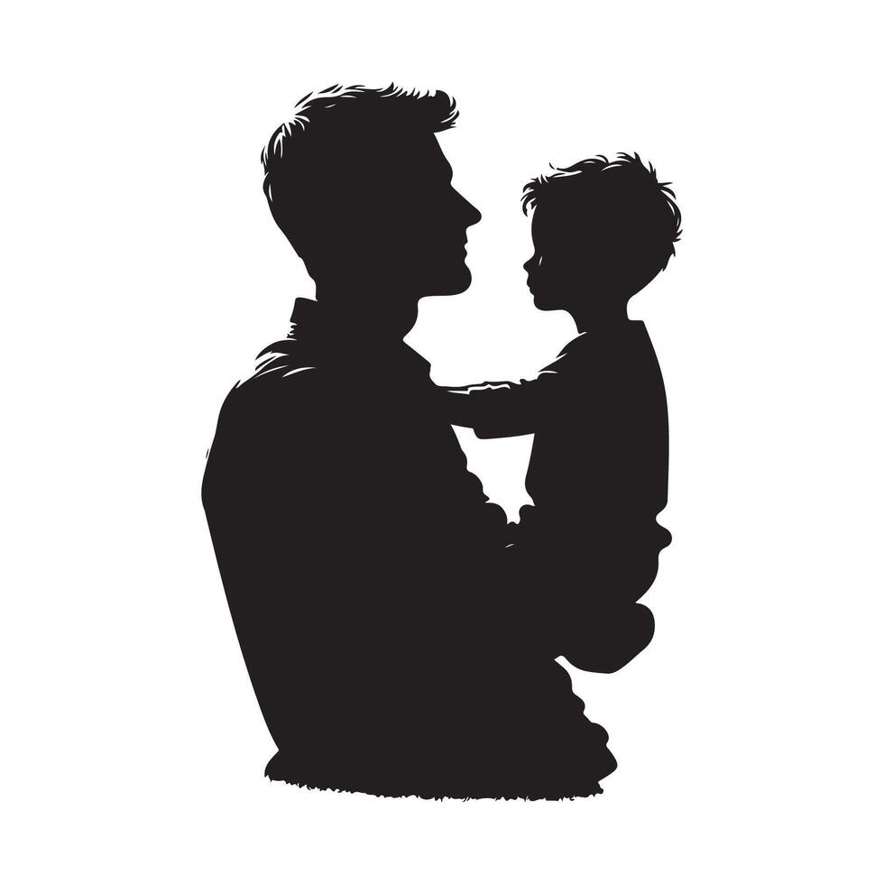 Father and child silhouette illustration vector