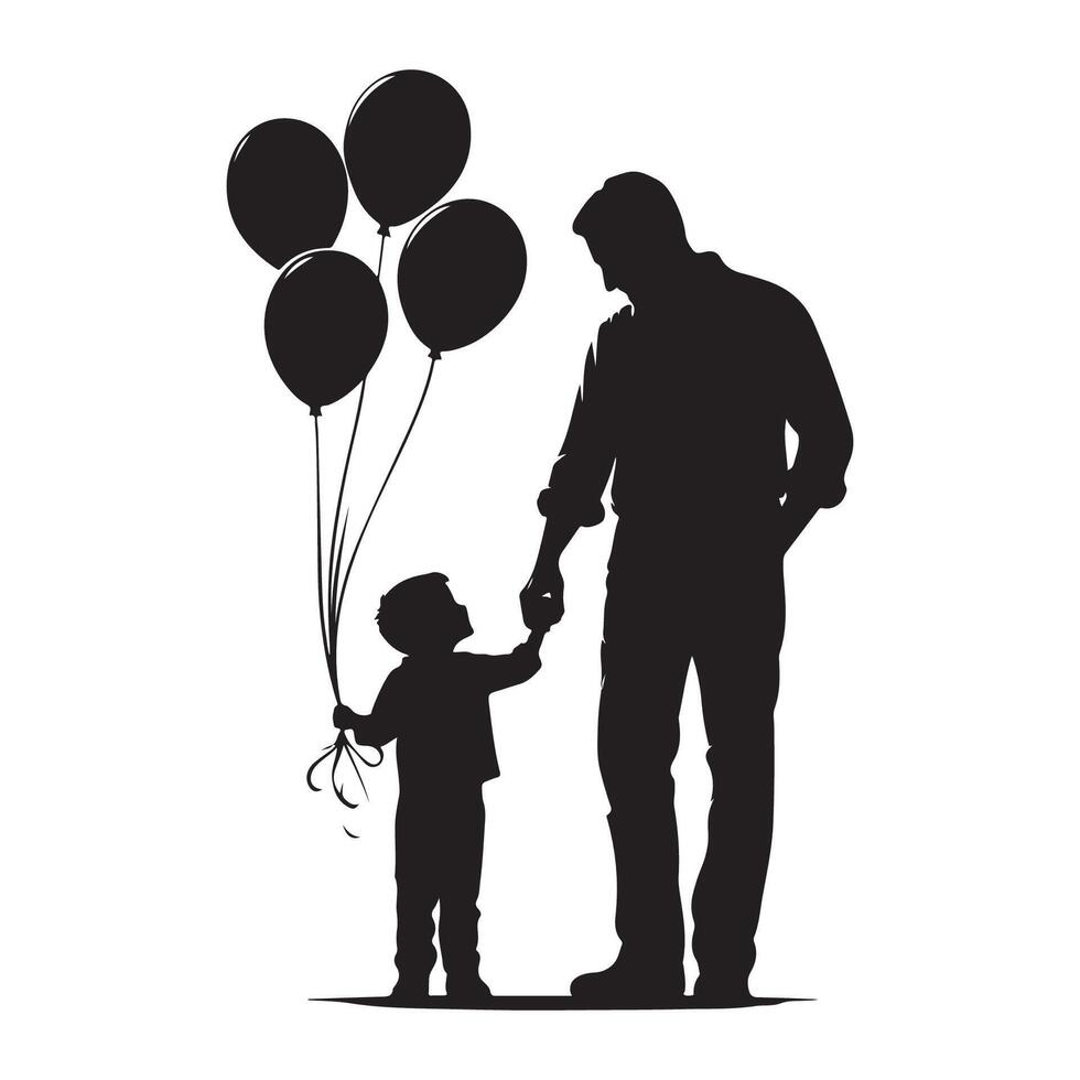 Father and son shadow representation for Fathers Day vector