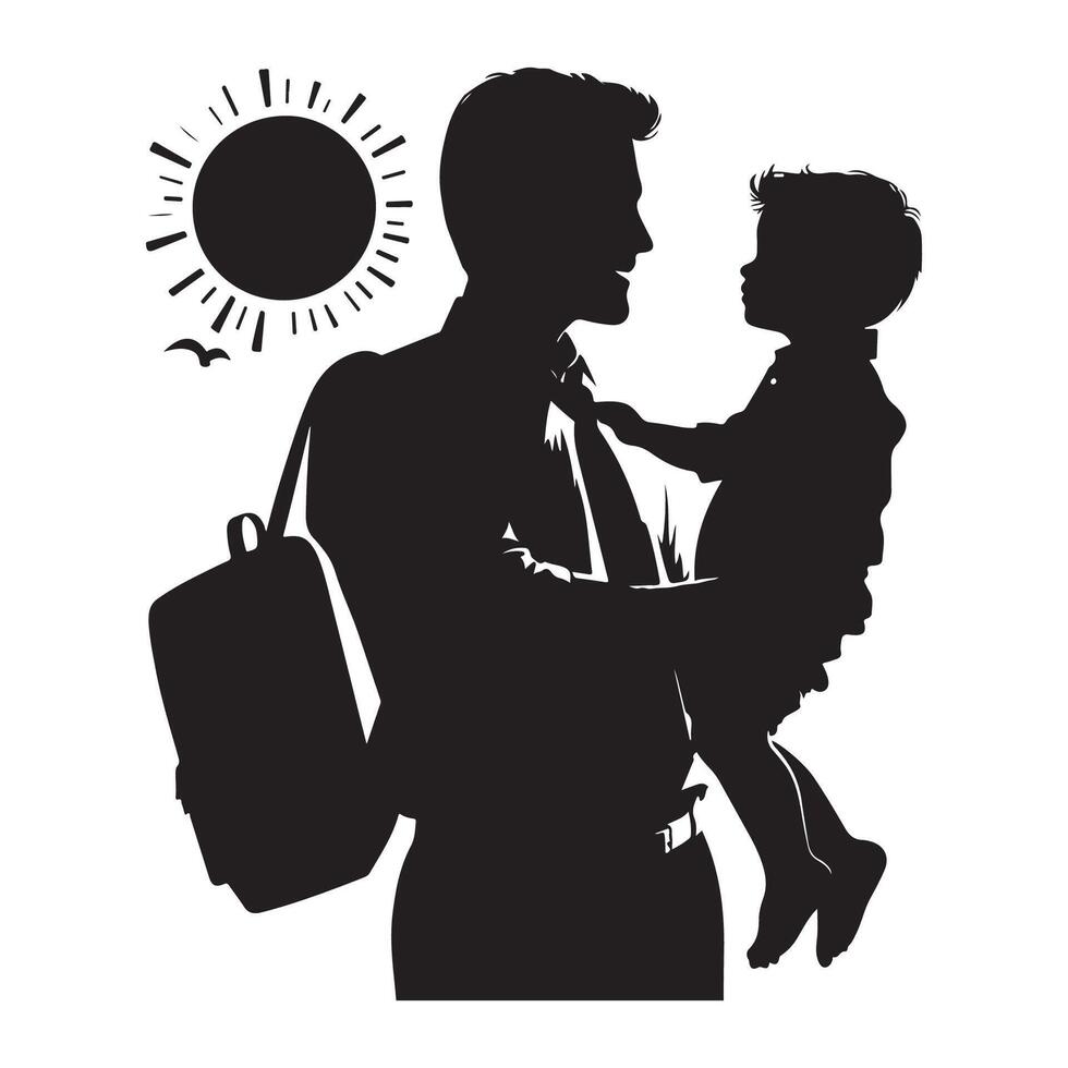 Shadow design of father and son for Fathers Day vector