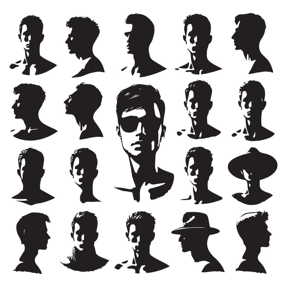 Head and shoulder silhouette of a person vector