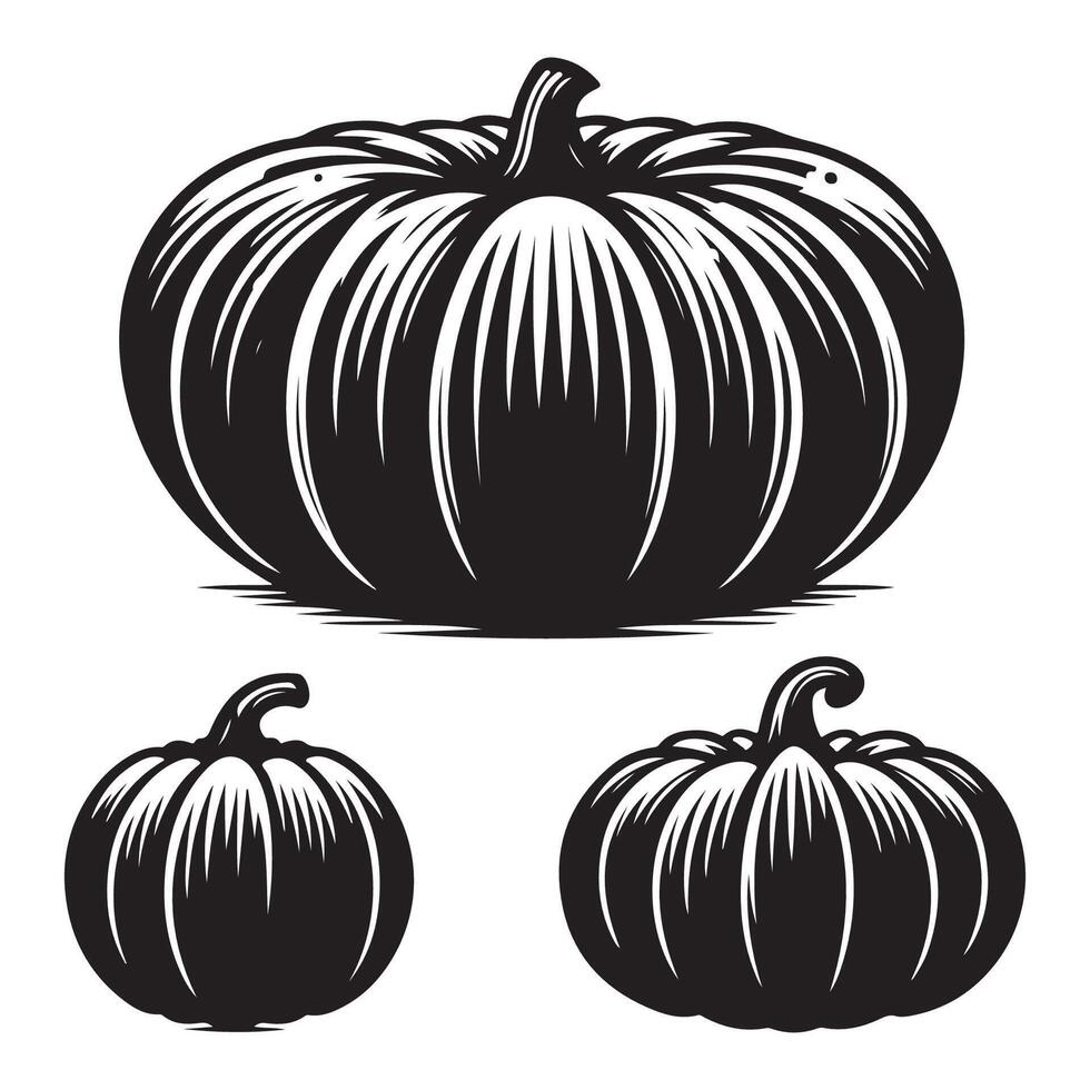 Arrangement of pumpkin shapes on a plain white background vector