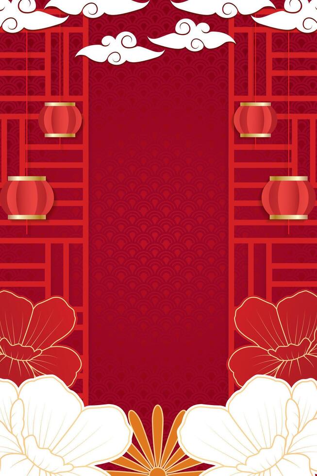 vertical banner illustration for happy chinese new year vector