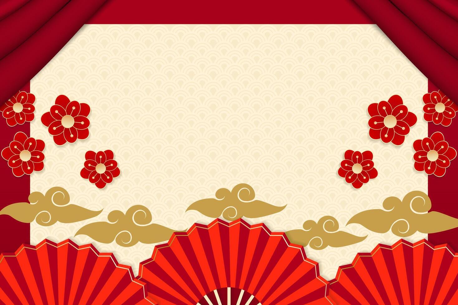 illustration background for celebrate chinese new year with copyspace vector