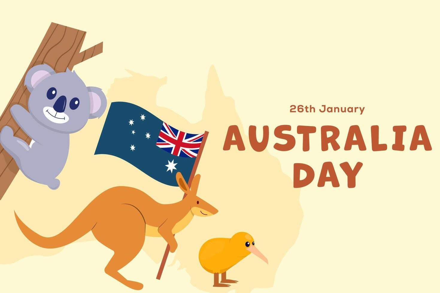 australia day background illustration in flat design style vector