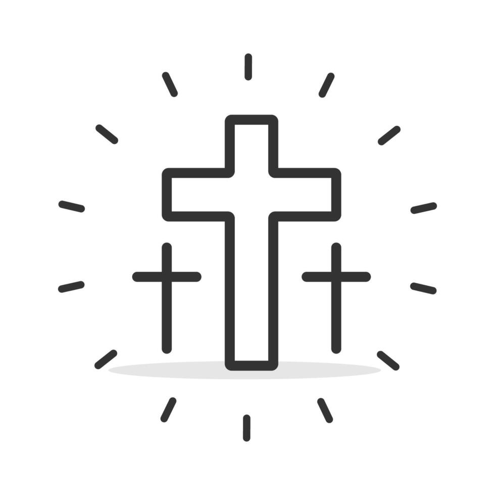 Christian cross icon isolated illustration. vector
