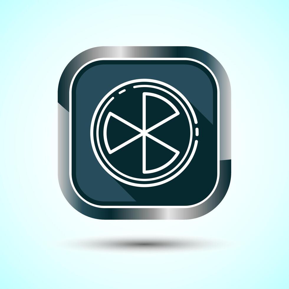 Radiation icon design illustration, Biological hazard icon, Gray Shadow Button Design vector