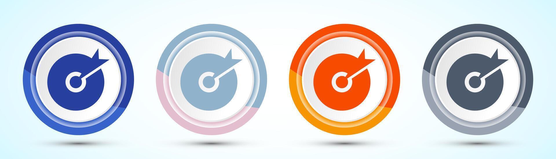 Target goal icon design illustration, Goal sign symbol, button design set vector