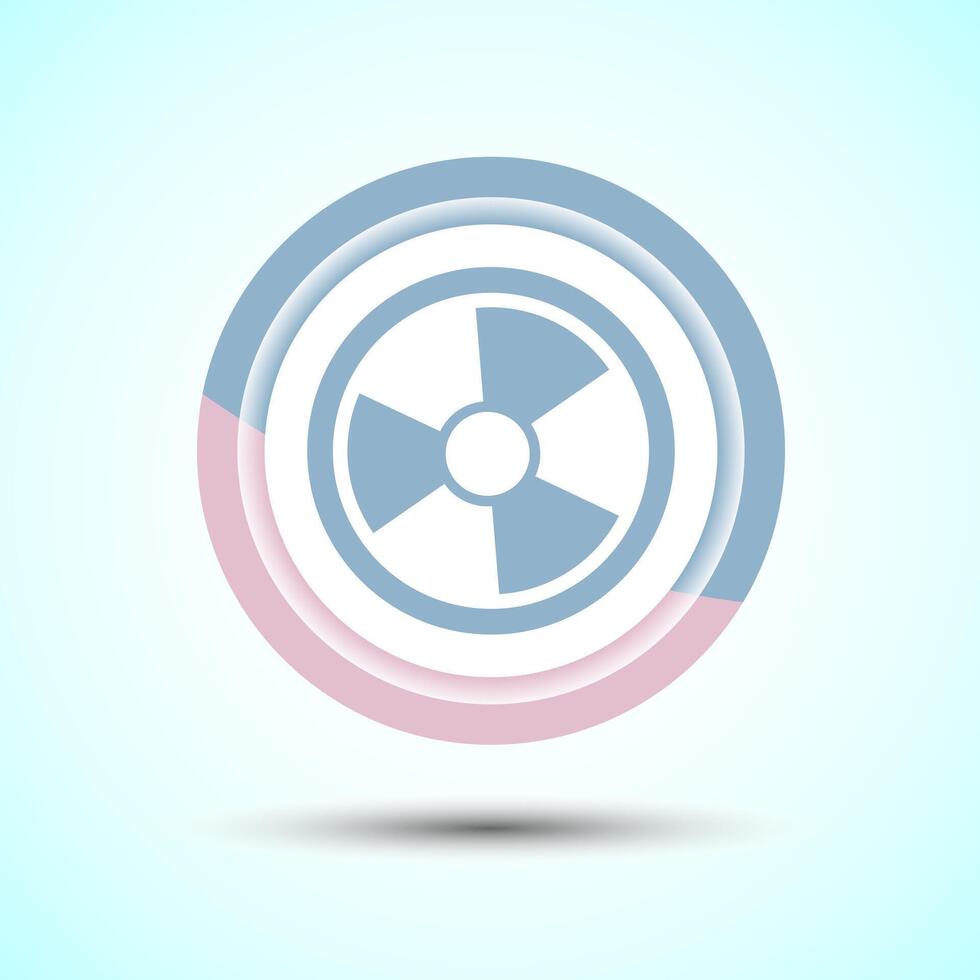 Radiation icon design illustration, Biological hazard icon, Pastel Color Button Design vector