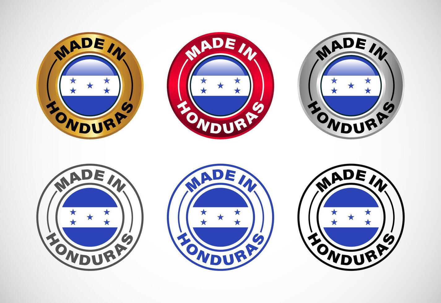 Made in Honduras label icon with flag. Icon set for business, badge, seal, sticker, logo, and symbol vector