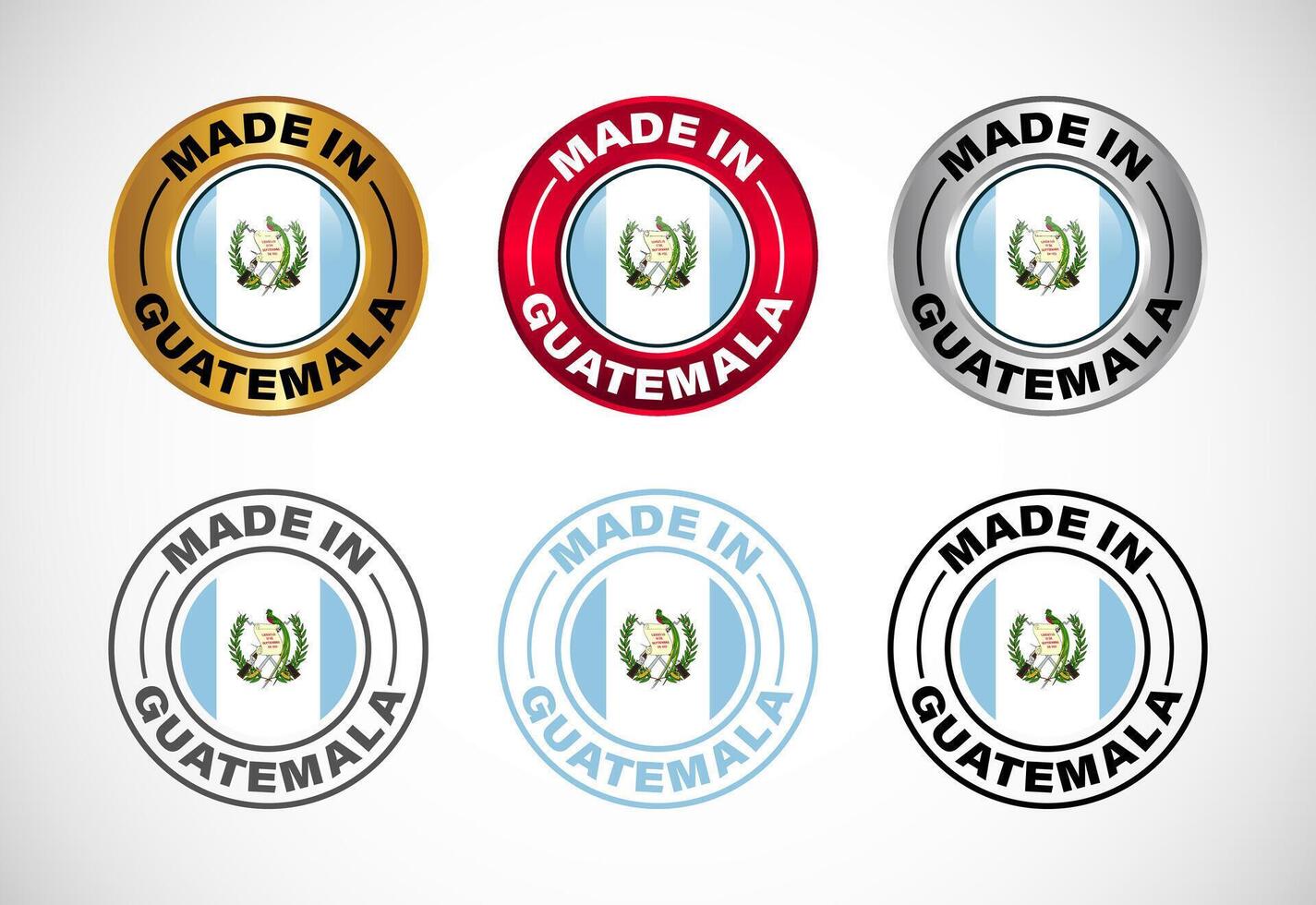 Made in Guatemala label icon with flag. Icon set for business, badge, seal, sticker, logo, and symbol vector