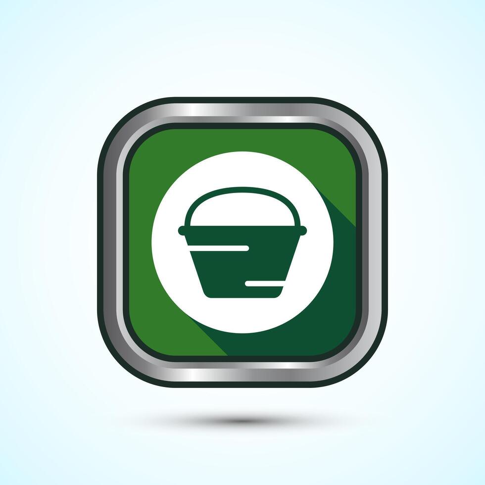 Basket icon design illustration, Shopping basket icon, Green Shadow Button Design vector