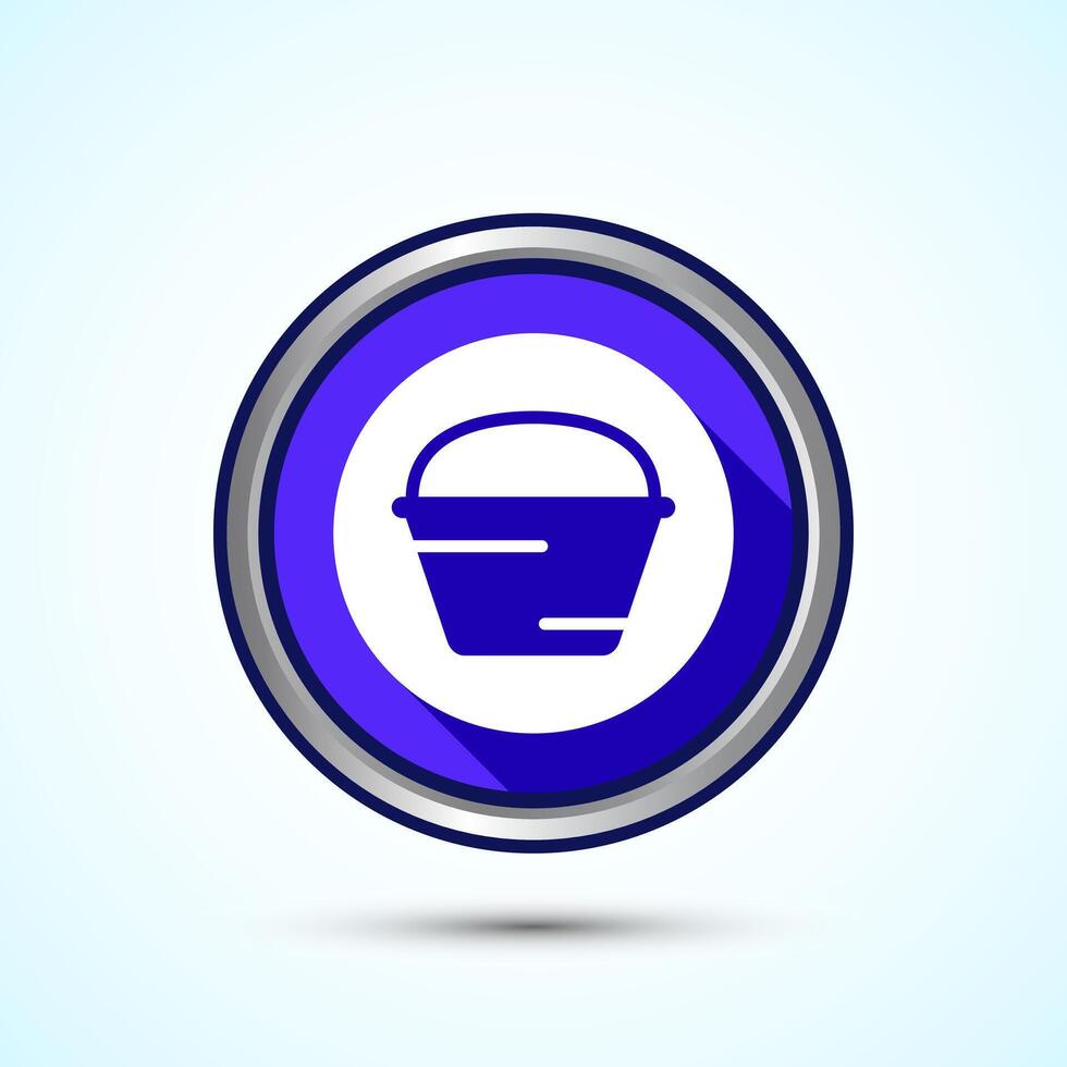 Basket icon design illustration, Shopping basket icon, Blue Shadow Button Design vector