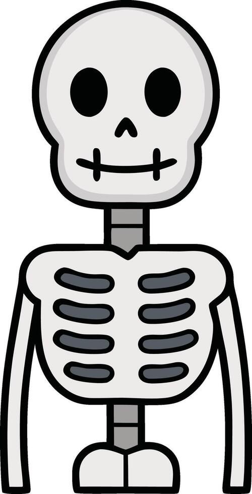 Halloween Skeleton Cartoon Fun and Creepy Illustration for Seasonal Graphics and Merch vector
