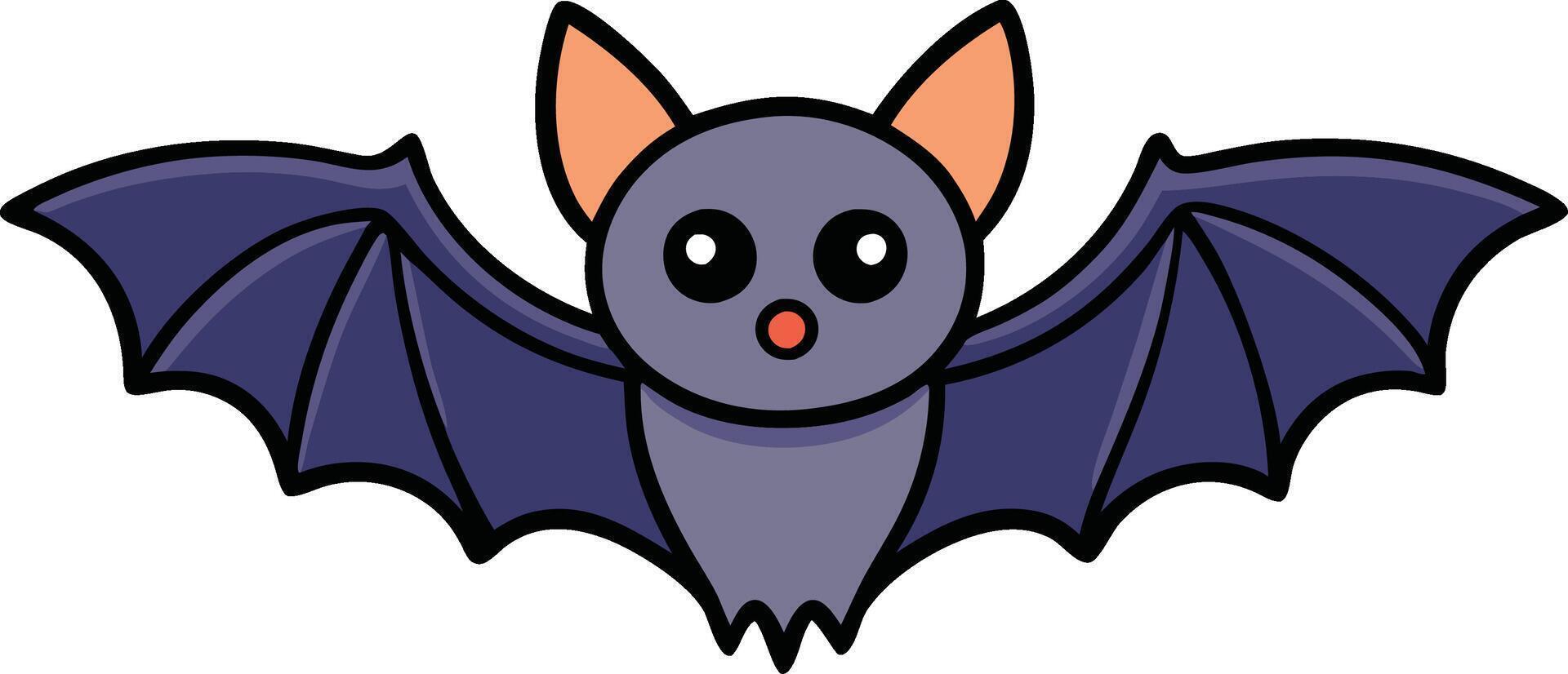 Halloween Bat Cartoon Adorable Bat Illustration for Seasonal Designs and Merch vector