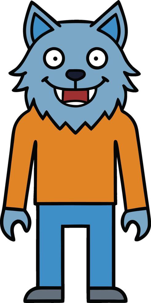 Halloween Werewolf Cartoon Fun and Scary Illustration for Party Decor and Festive Graphics vector