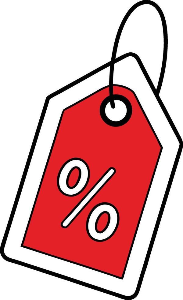 A price tag with percentage cartoon vector