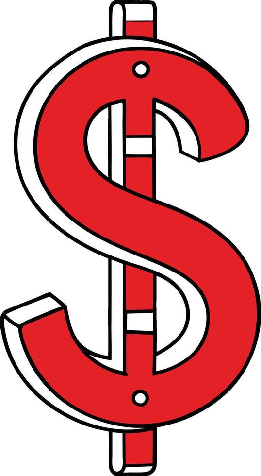 A dollar sign icon cartoon vector