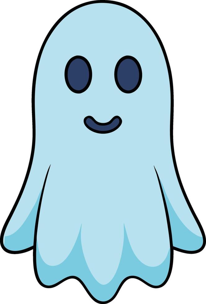 Halloween Ghost Cartoon Illustration Ideal for Festive Cards, Posters, and Digital Art vector
