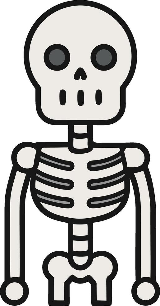 Whimsical Skeleton Cartoon for Halloween Ideal for Party Invites, Posters, and Kids' Projects vector