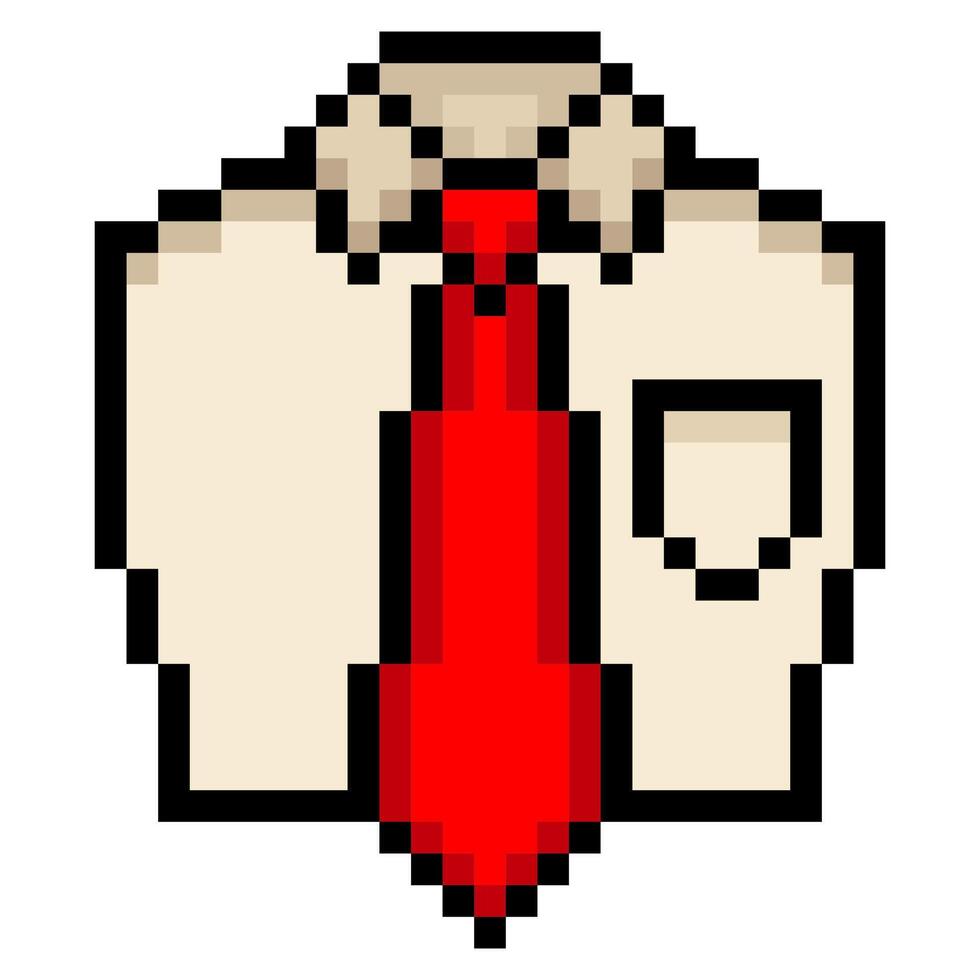 Shirt and tie in pixel art style vector