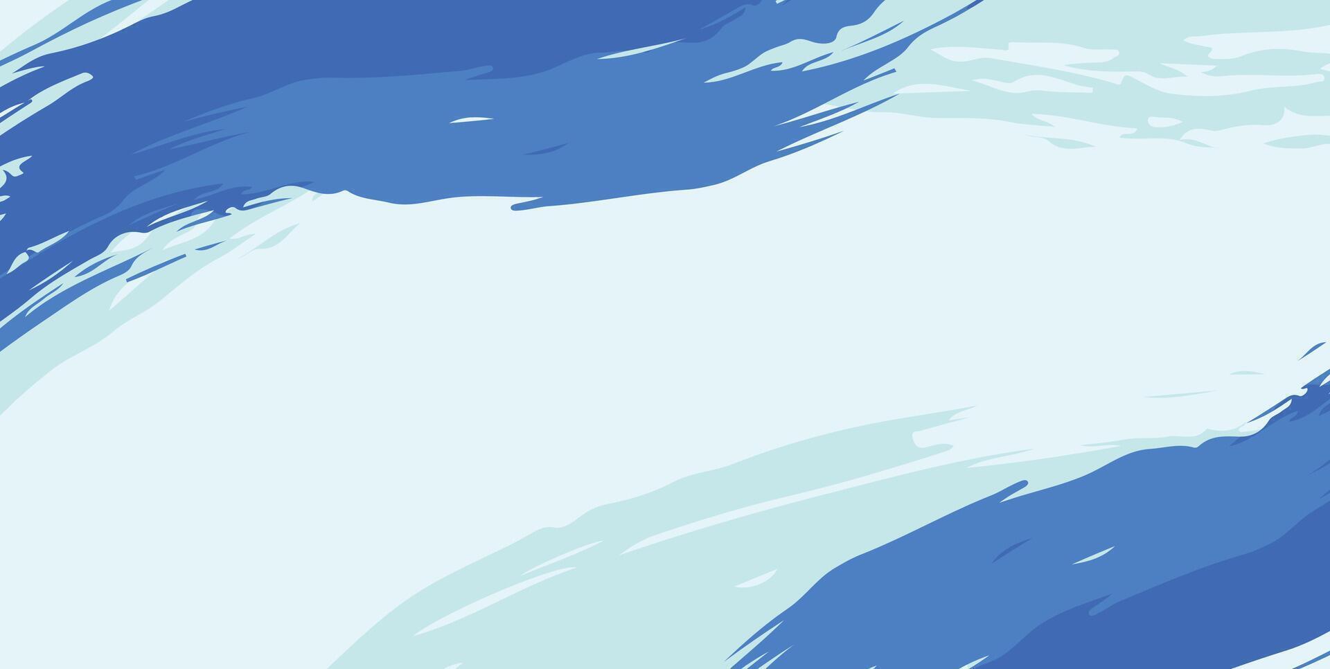 Abstract blue ocean brush banner background design template vector