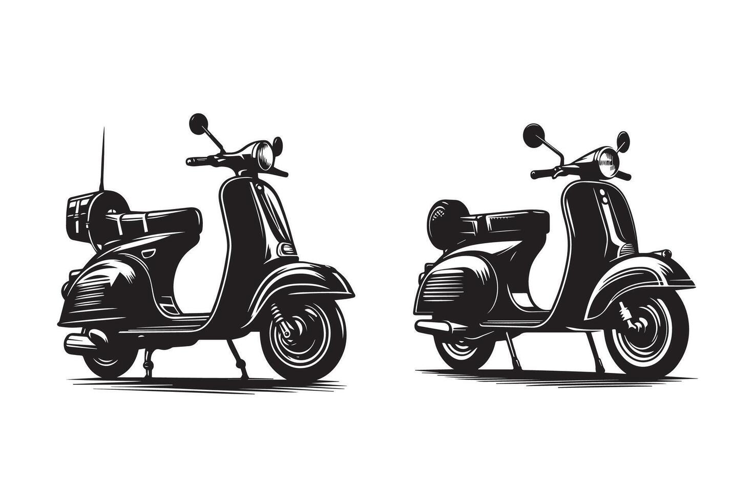 Scooter Silhouette Illustration Design vector