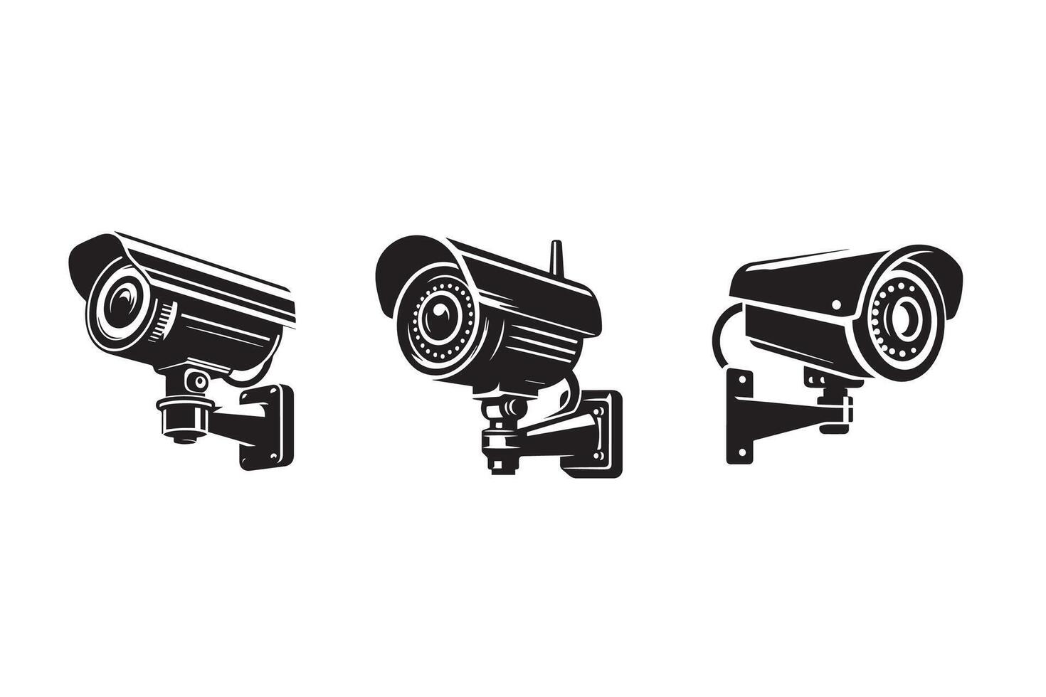 CCTV Camera Silhouette Illustration Design vector