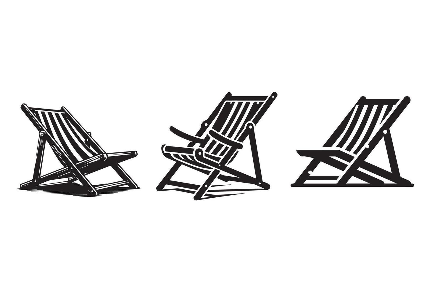 Deck chair Silhouette Illustration Design vector