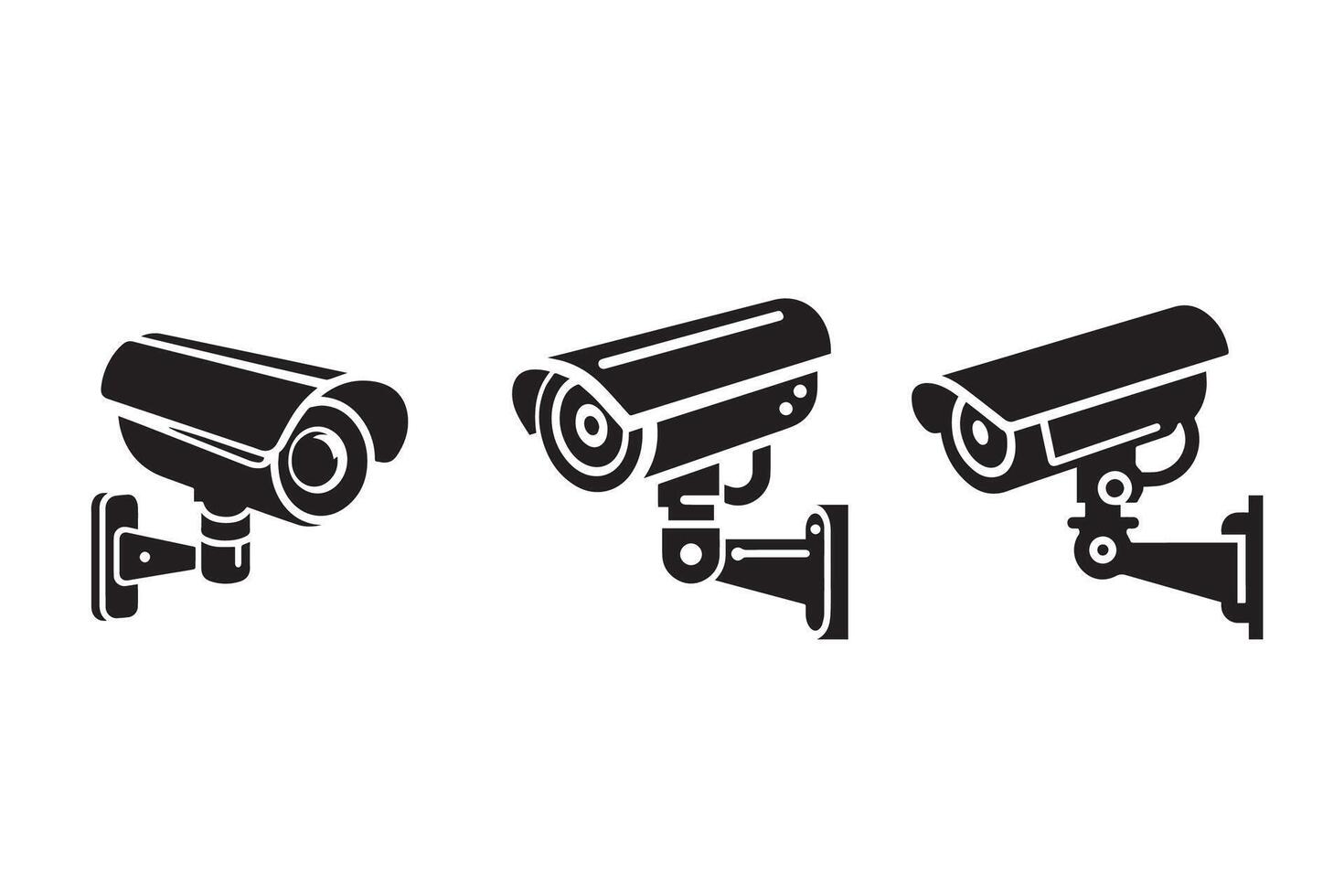 CCTV Camera Silhouette Illustration vector