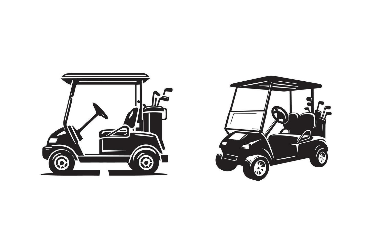 Golf Cart Crossing Silhouette Illustration vector