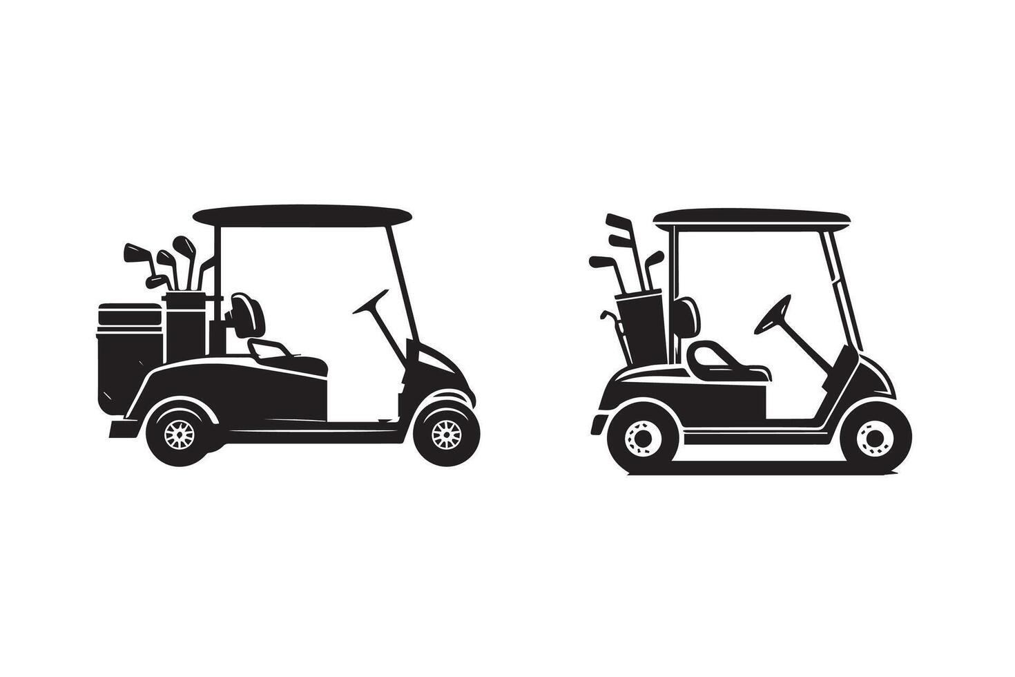 Golf Cart Crossing Silhouette Illustration vector
