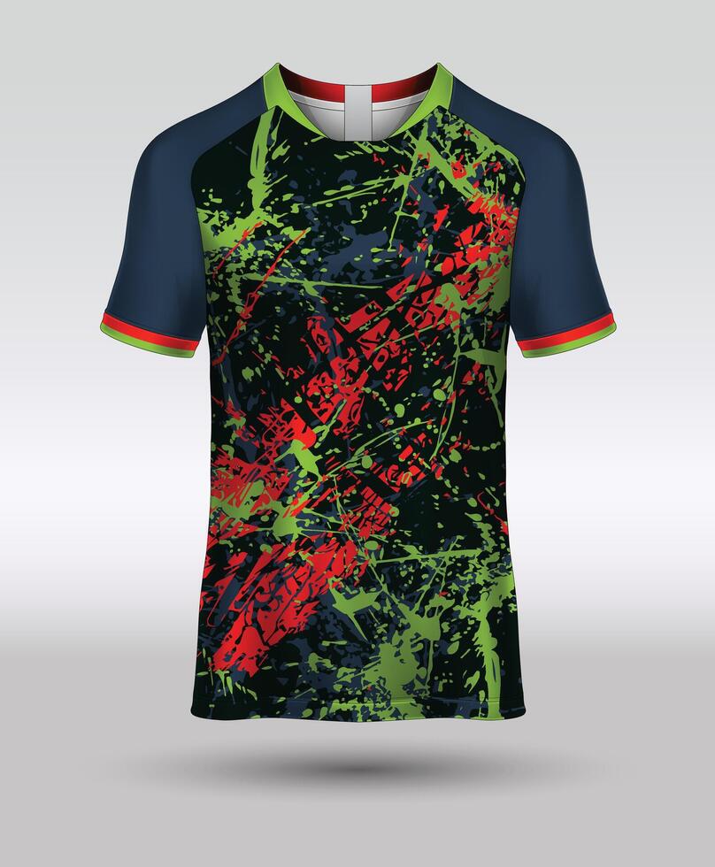 Multi Color Jersey Design Grunge effect vector