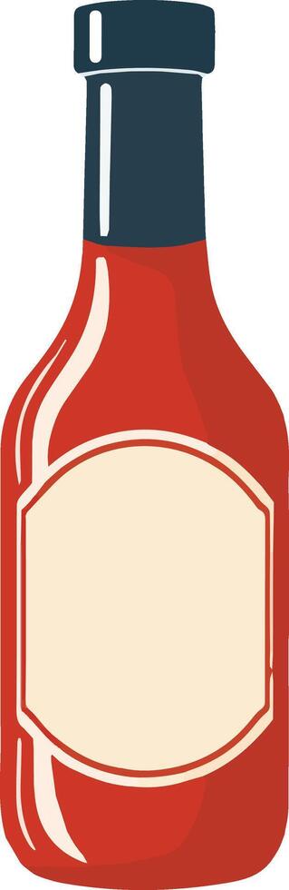Spicy Red Sauce Bottle with Blank Label vector